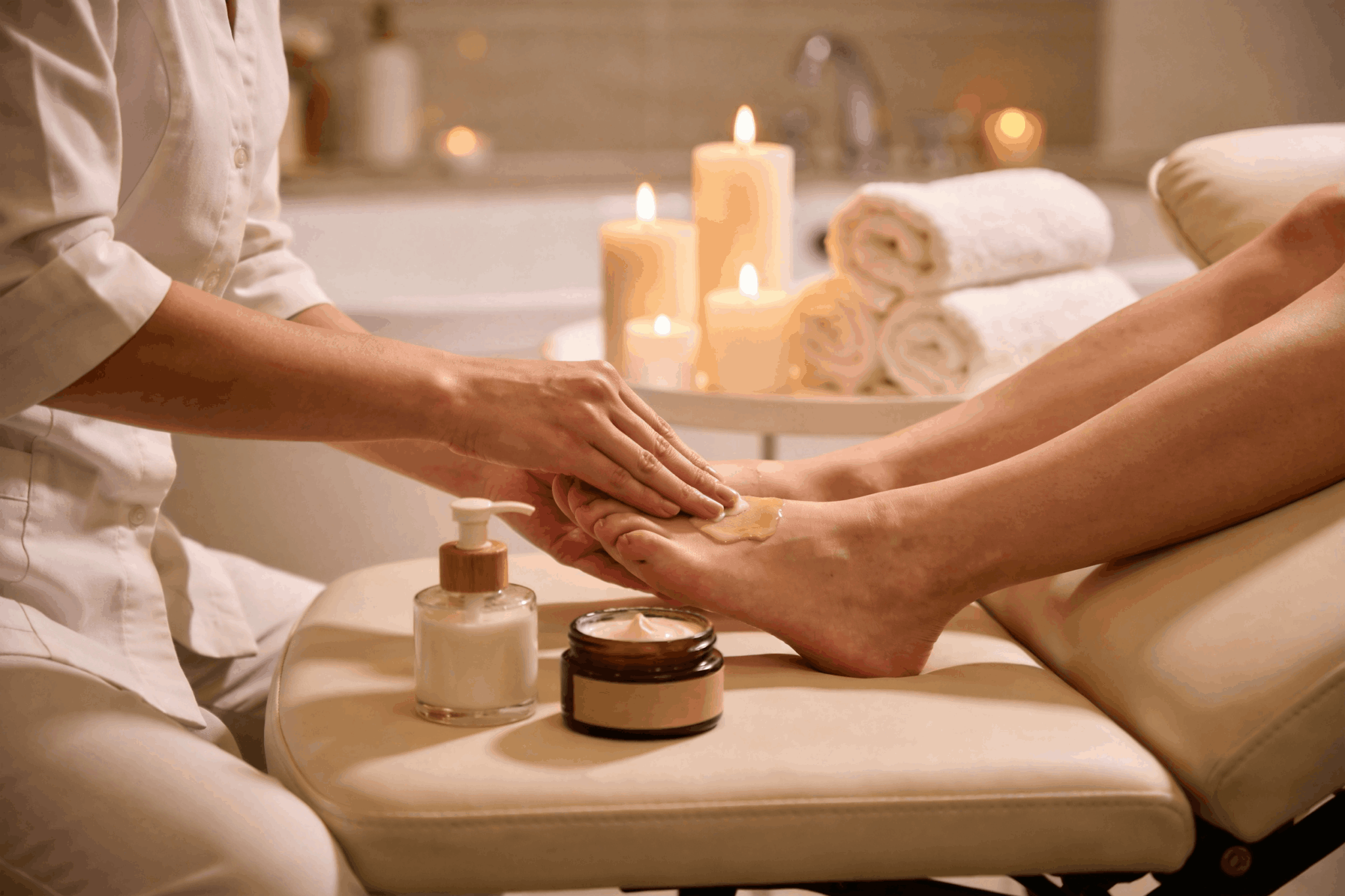 Clean, professional medical spa treatment room with neutral tones at Fresh Glow Skinlab in Wilmington